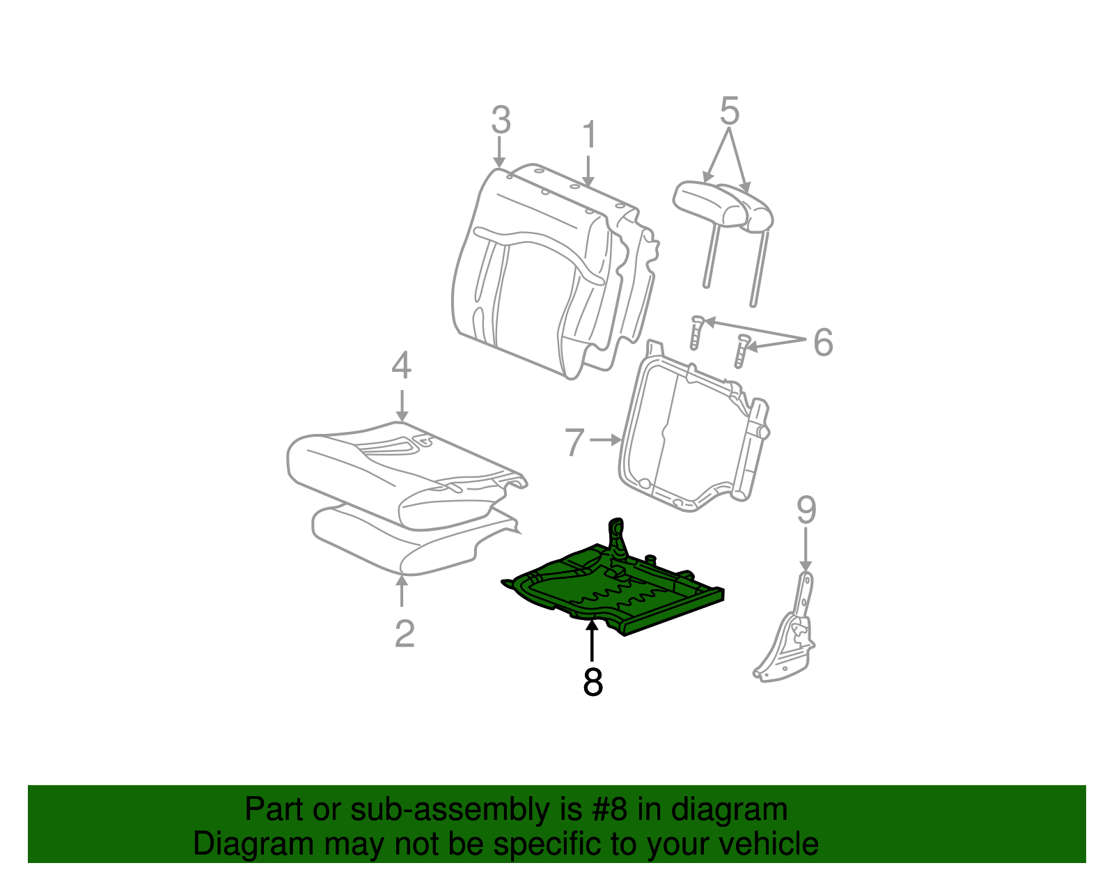 Seat Frame - GM (88941213)
