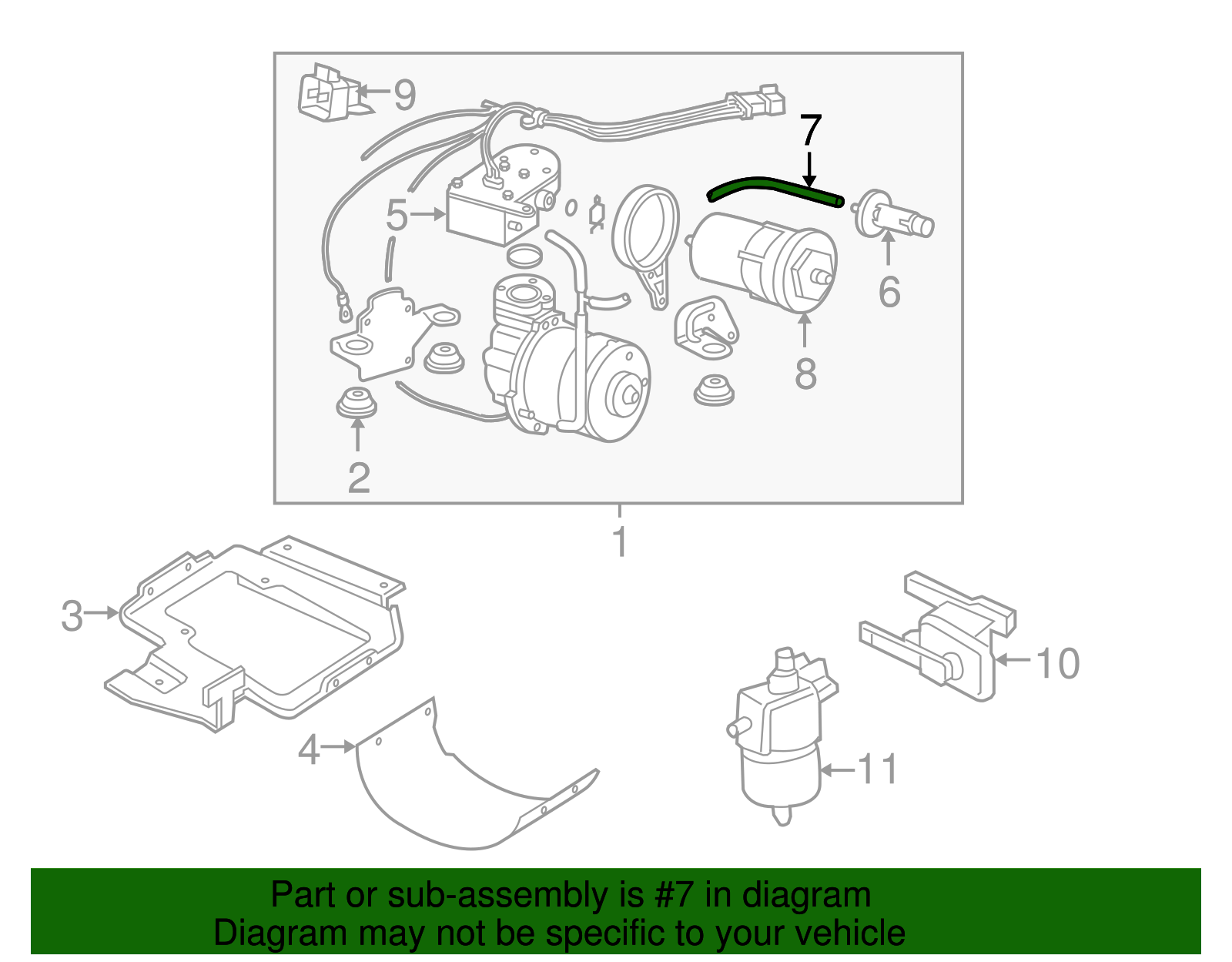 Automatic Level Control Air Compressor Filter Hose - GM (88952020)