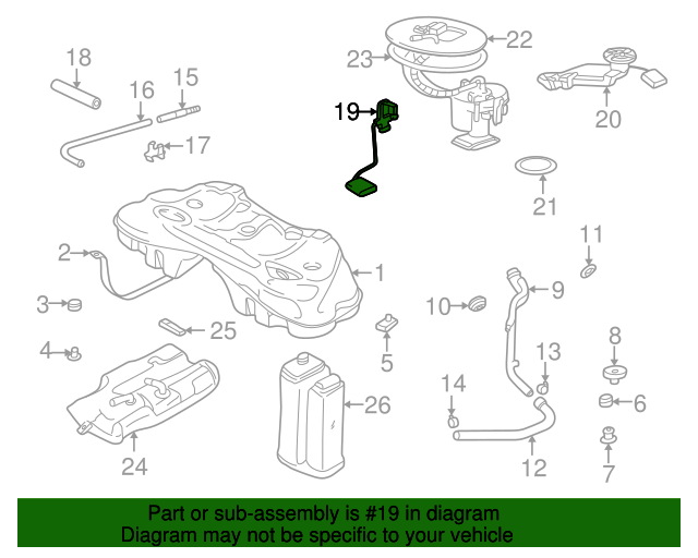 16141182354 19952001 BMW Fuel Gauge Sending Unit (16141182354