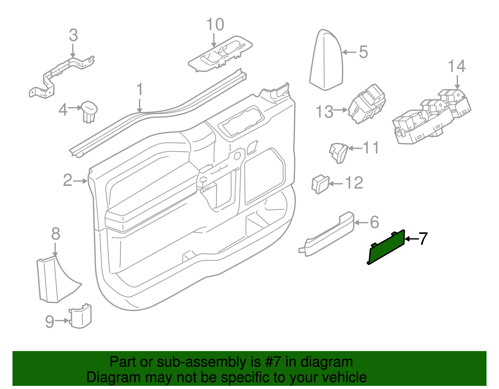 Door Trim Molding - Ford (HC3Z-25237W24-AA)