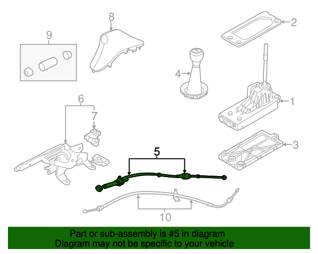 20072015 Mini Cooper Manual Transmission Shift Cable 25117594646