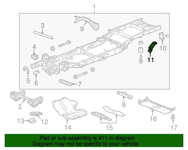 20142019 GM Rear Spring Rear Hanger Reinforcement 22833947