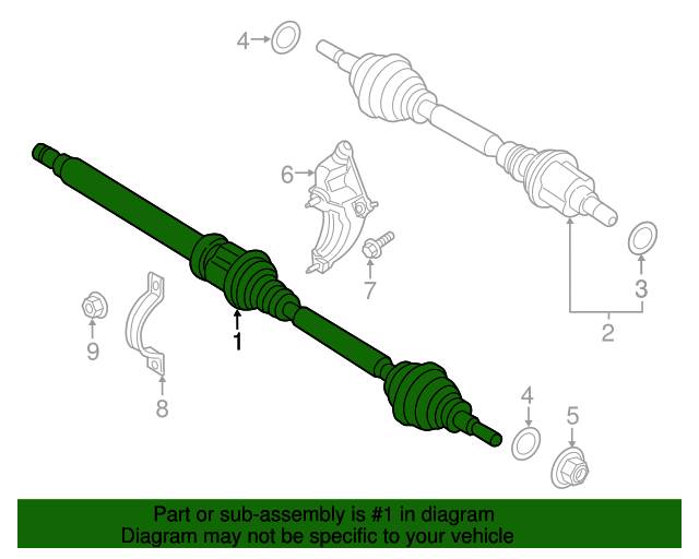 DG9Z3B436A Axle Assembly 20132014 Ford Fusion Ford Parts Direct