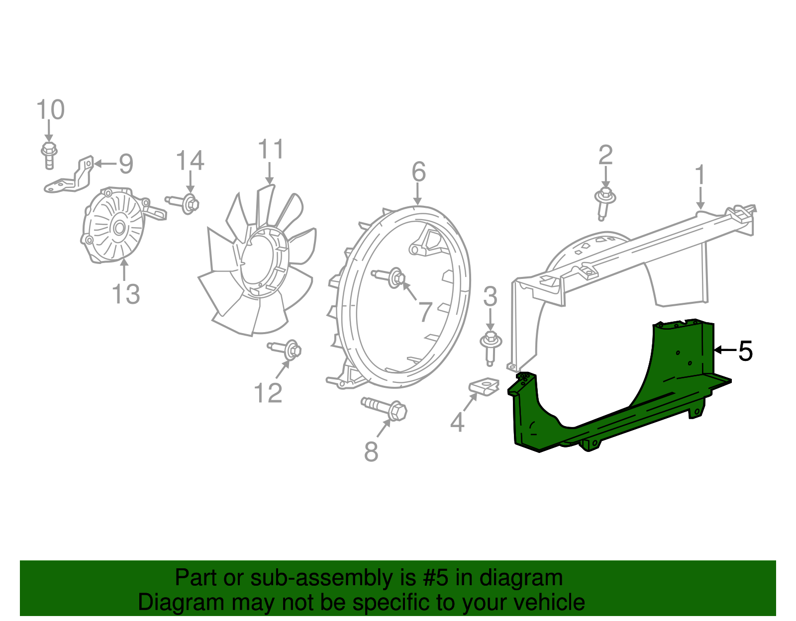 Engine Coolant Fan Lower Shroud - GM (84324391)