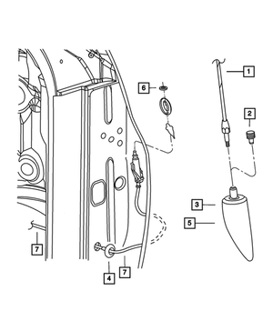 Antennenfuß-Montagekabel Für Dodge Ram 1500–5500 (2009–2021) – Inkl. Adapterabdeckung, Ersetzt OE-Nummer 5064394AH