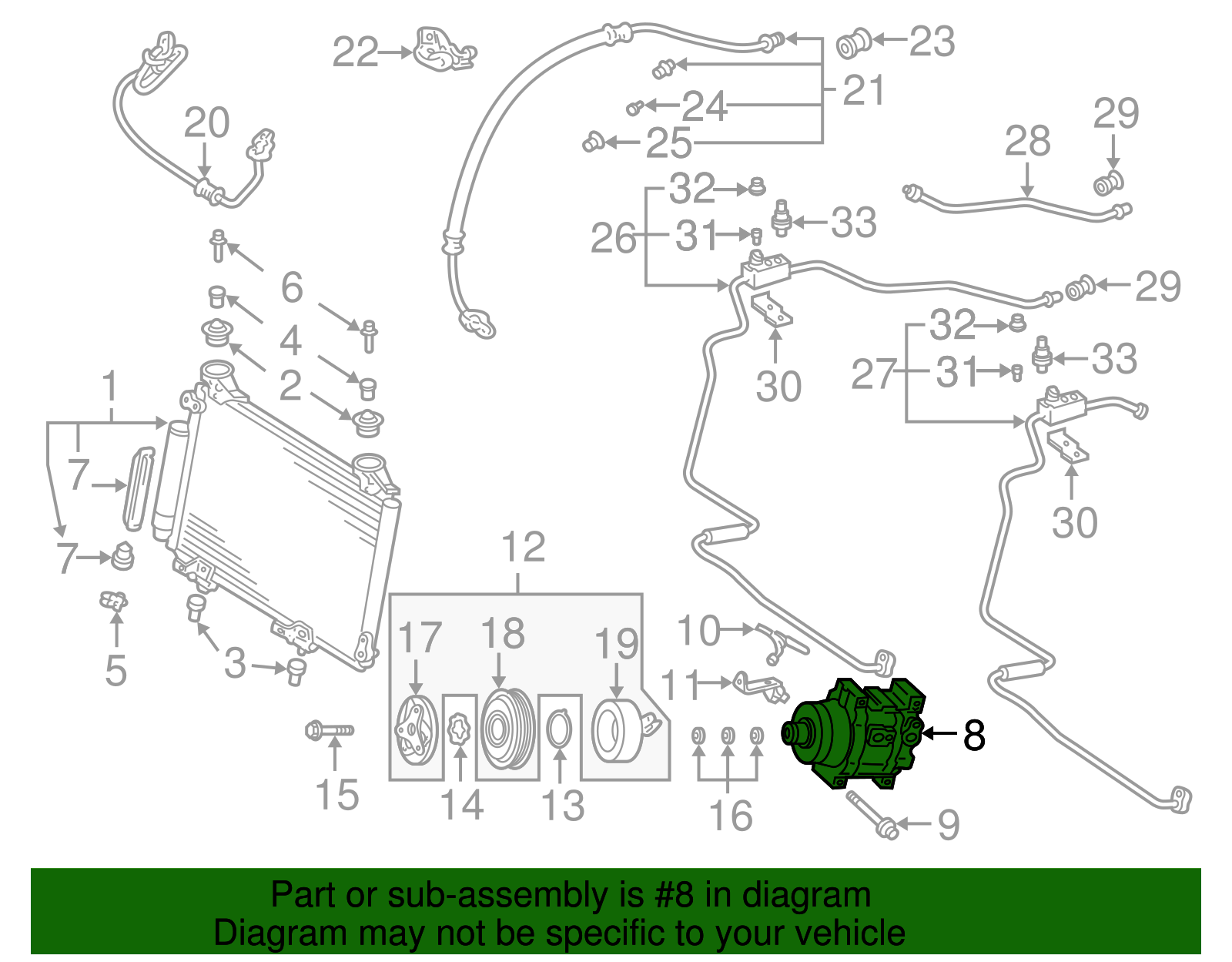 Compressor - Toyota (88320-52120-84)
