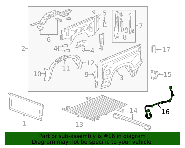 20192022 GM Chassis Rear Wiring Harness 84877353