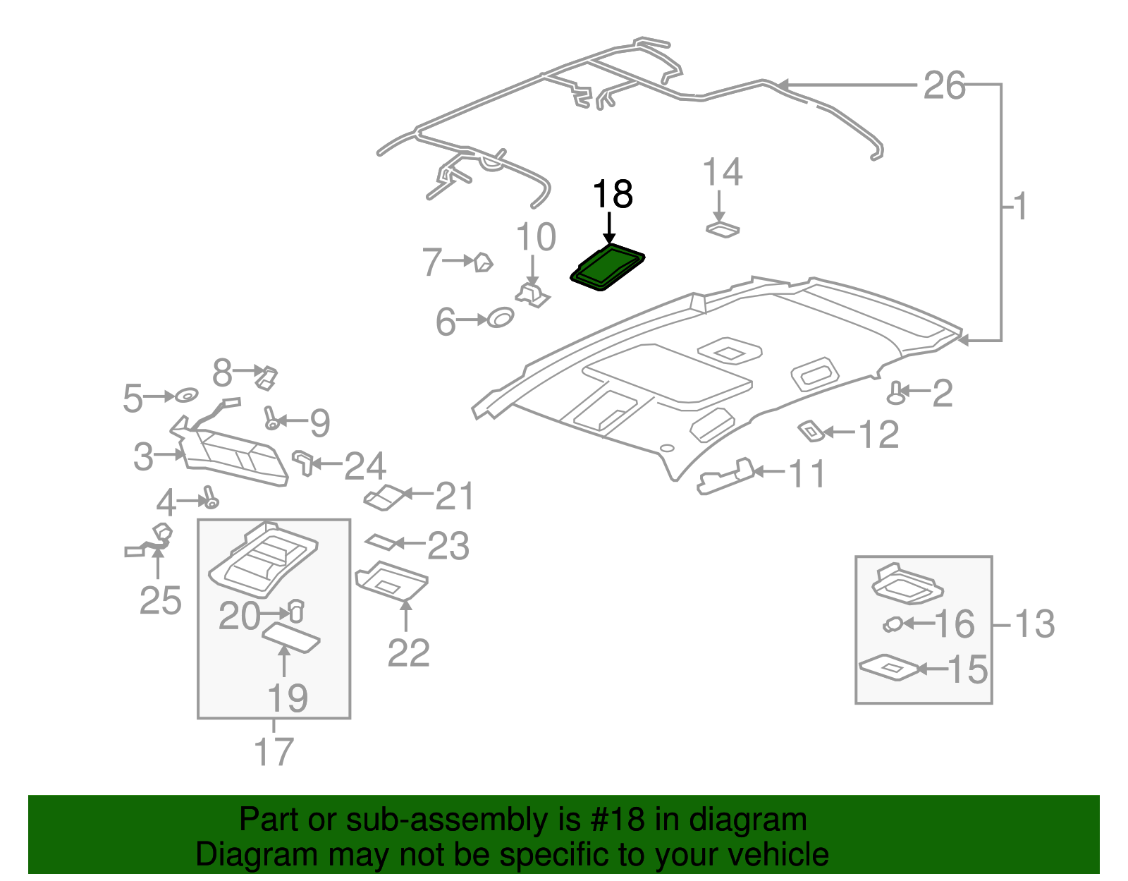 Reading Lamp Bracket - GM (96469169)