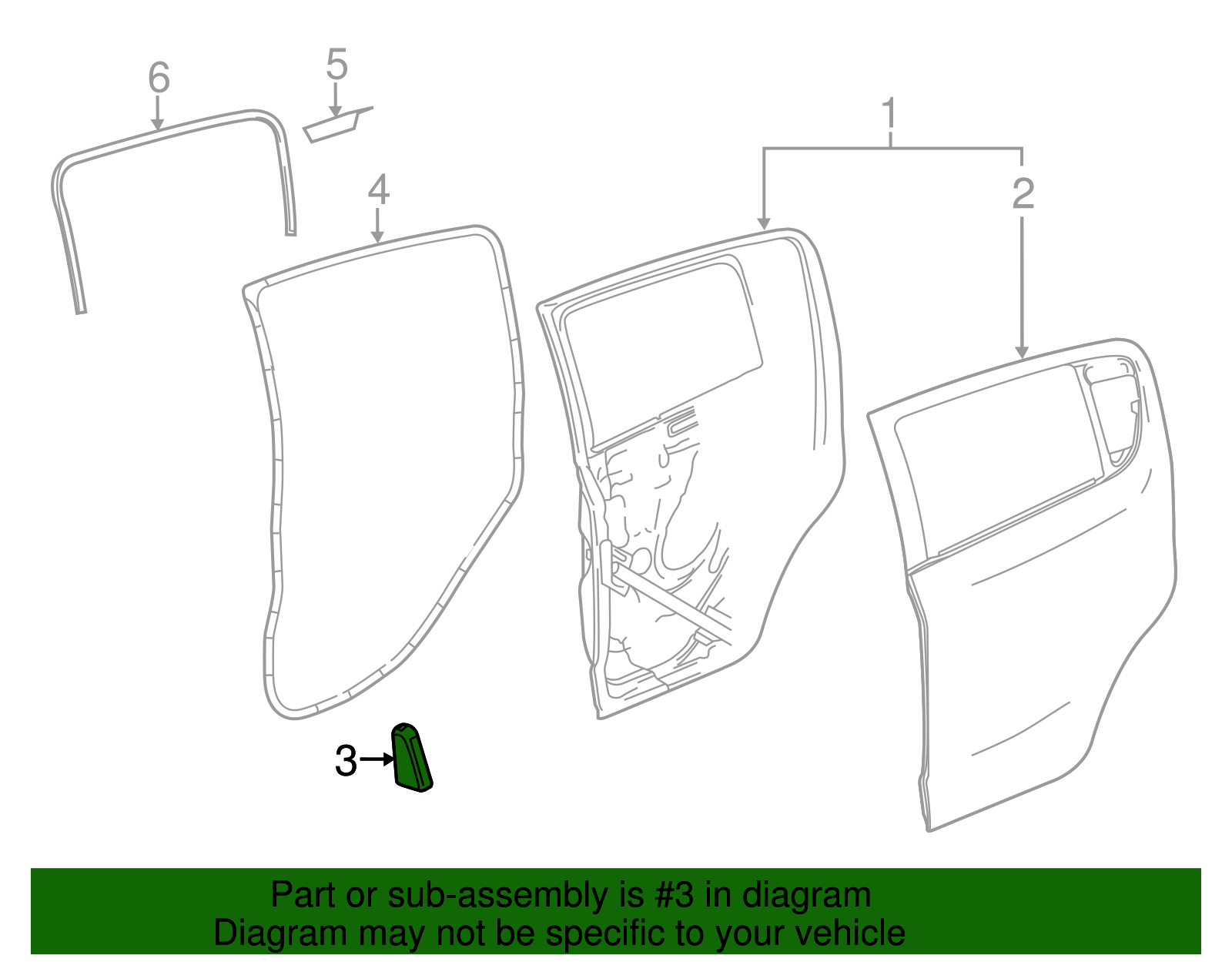 Rear Side Door Bumper - GM (96590843)