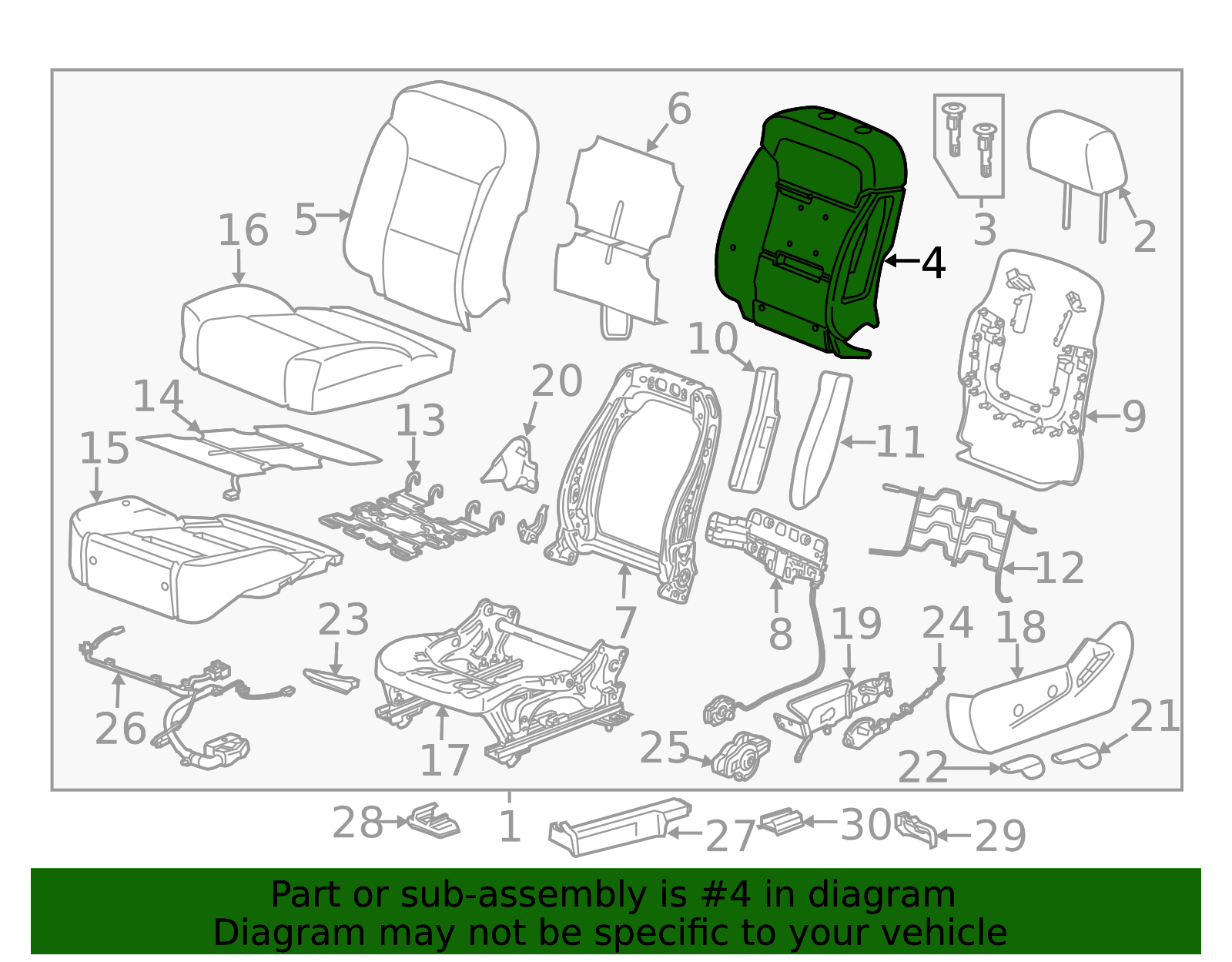 Driver Seat Back Pad - GM (84381556)