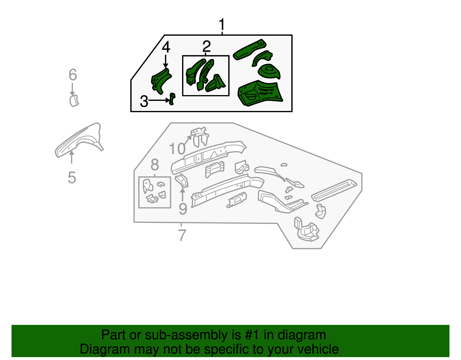 Panel Assembly, Front W/H (Right-hand/Complete) - GM (12335372)