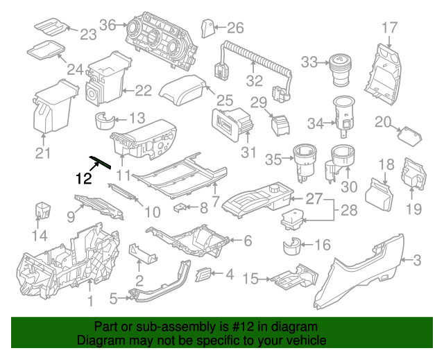 20102013 Land Rover Range Rover Sport Front CupHolder Cover LR020634