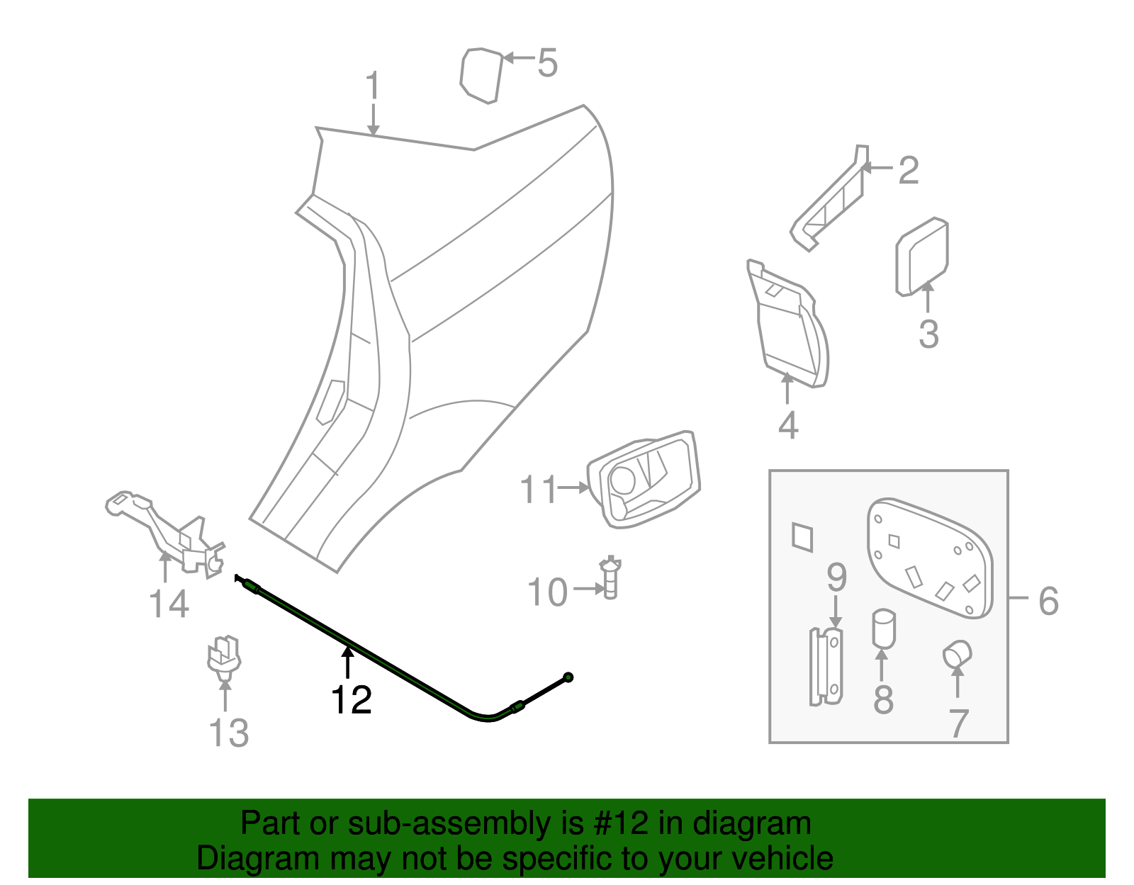 Fuel Tank Filler Door Latch Release Cable - GM (96649293)