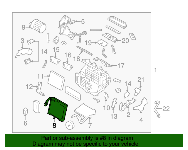 20142020 Nissan Rogue Evaporator Core 272804BU1E Nissan Parts Plus