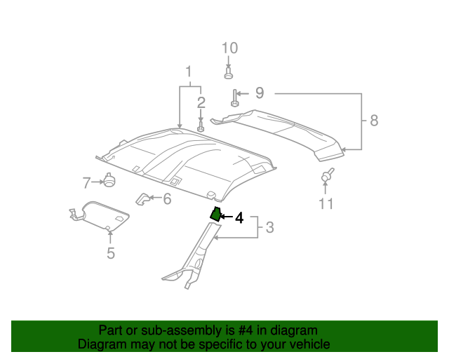 20042019 GM Windshield Pillar Trim Clip 10289034