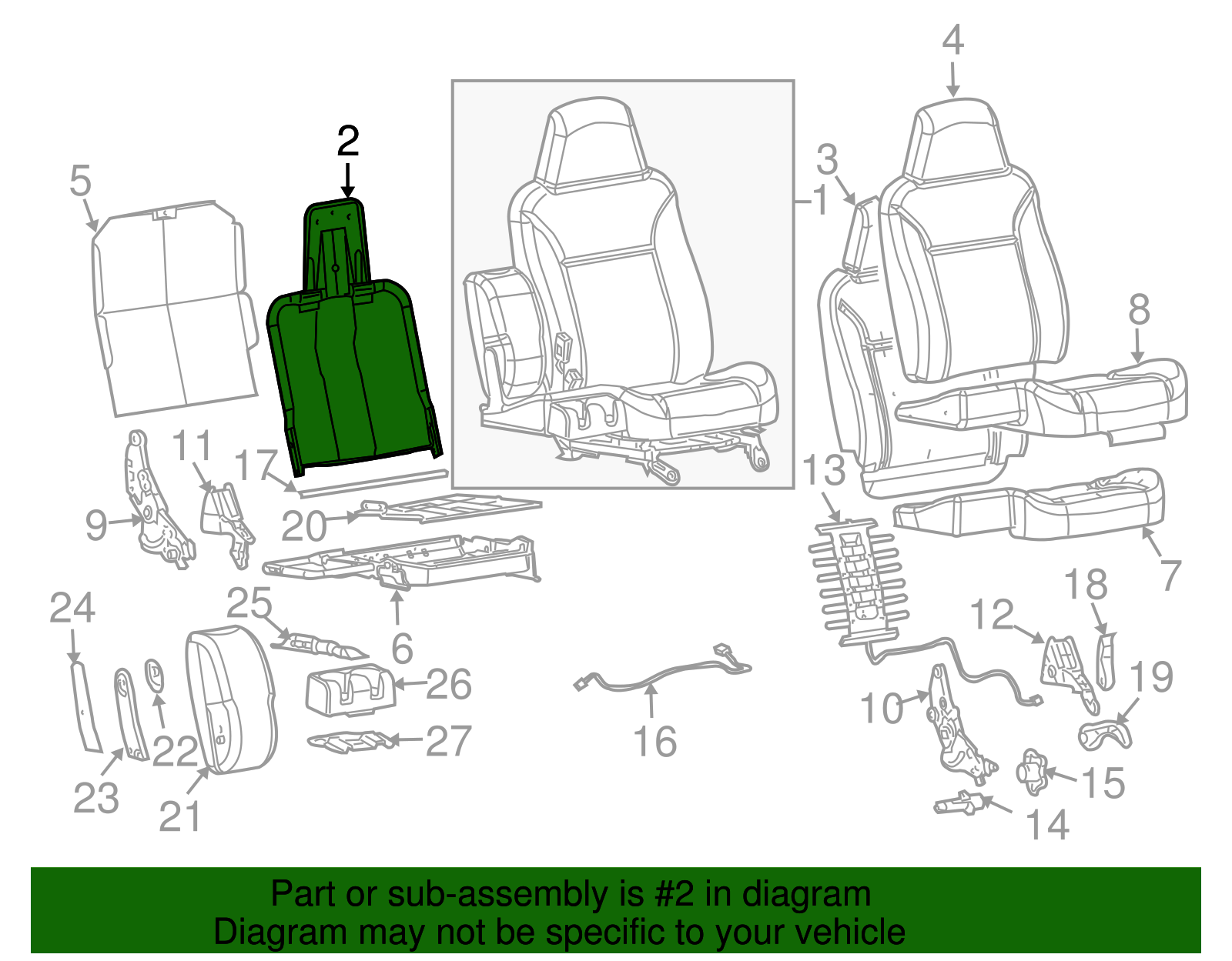 Seat Back Frame - GM (89041447)