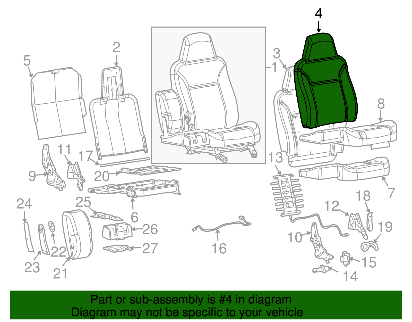 Seat Back Cover - GM (89042796)