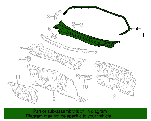 20172019 Buick LaCrosse Air Inlet Grille Panel 26232169 GM