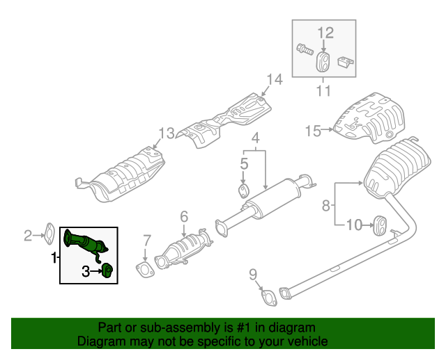 Genuine OEM Front Pipe Part 286103Q000 Fits 20112014 Hyundai Sonata
