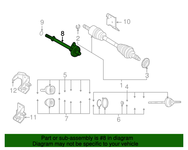 20092011 Mazda Tribute Intermediate Shaft ZZDC25700