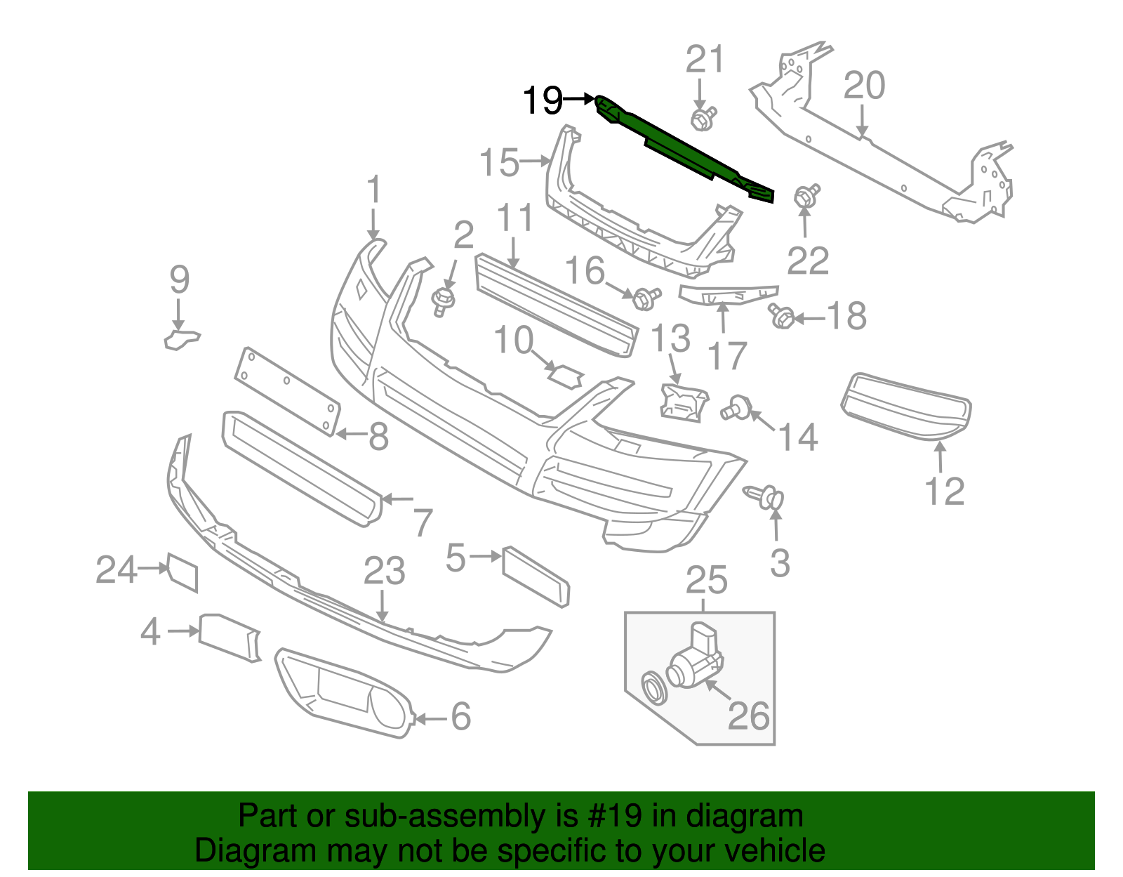 Bumper Impact Absorber - Volkswagen (7L6-807-550-B)