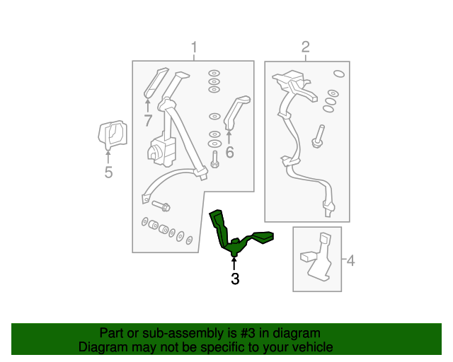 20072008 Honda Fit Buckle Set, R Rear Seat Belt *NH167L* (Graphite Black) 04823SLNA00ZA