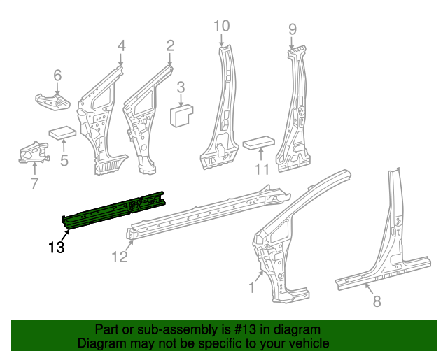 20152017 Toyota Prius V Rocker Panel 5740247130 Toyota Parts Center