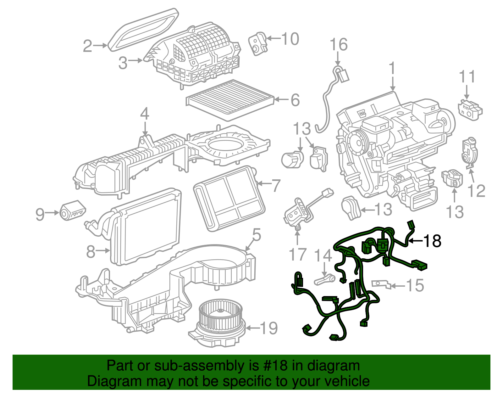 Air Conditioning Wiring Harness - GM (84055909)