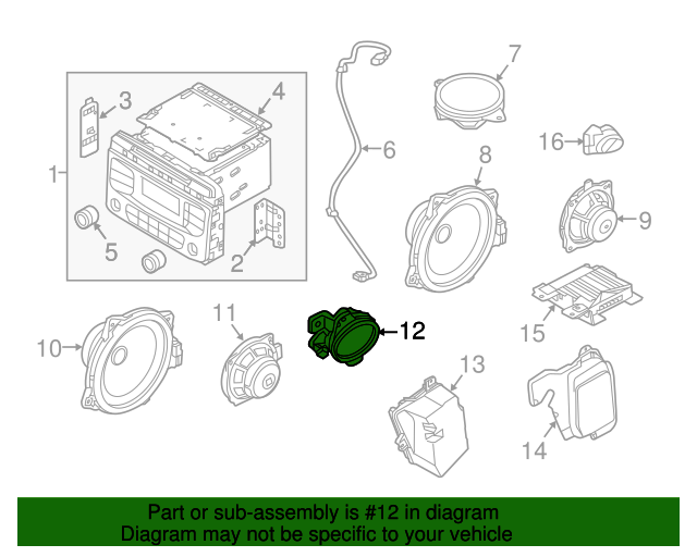 20162020 Kia Sorento Rear Speaker 96361C6000 QuirkParts