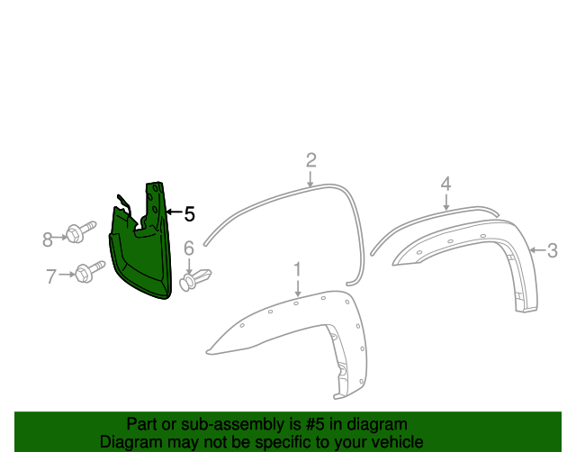 05-15 Tacoma DRIVER SIDE LEFT FRONT Mud Flap Mudguard GENUINE TOYOTA 76622-04102