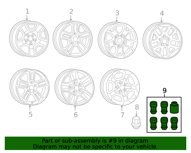 Wheel Locks 82215711AA Mopar Estores