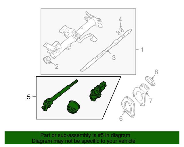 20062007 Toyota Highlander Steering Shaft Universal Joint 4522048160