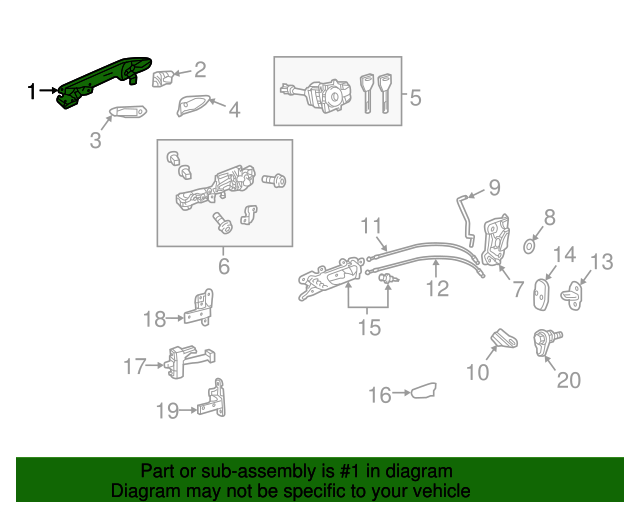 6921048110B1 Exterior Door Handle 20152019 Lexus