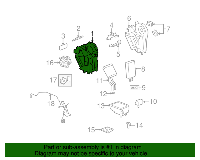 15920868 Auxiliary Air Conditioning Evaporator and Blower Case 2007