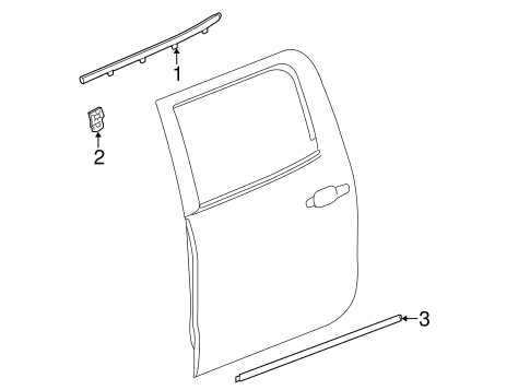 Exterior Trim - Rear Door for 2015 Chevrolet Silverado 1500 #1