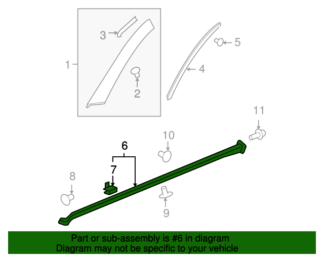 15897828 Black Driver Side Rocker Panel Molding 20062009 Pontiac