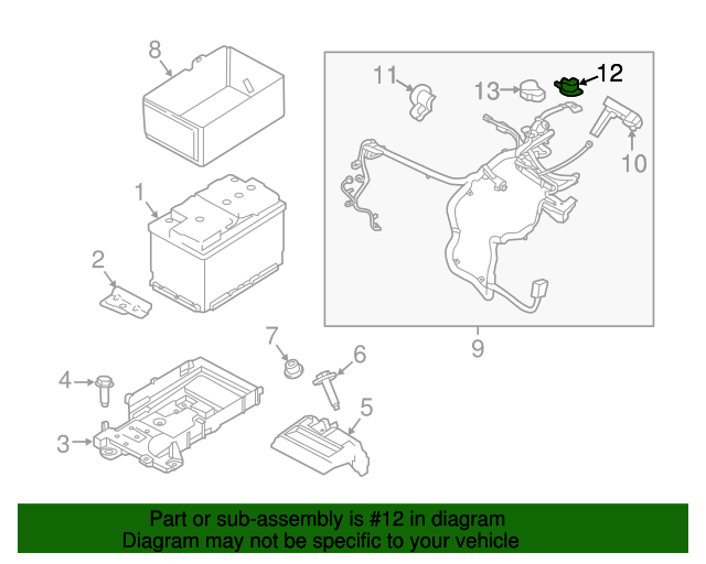 20112021 Ford 20112014 Ford Edge MKX Negative Battery Terminal Cable