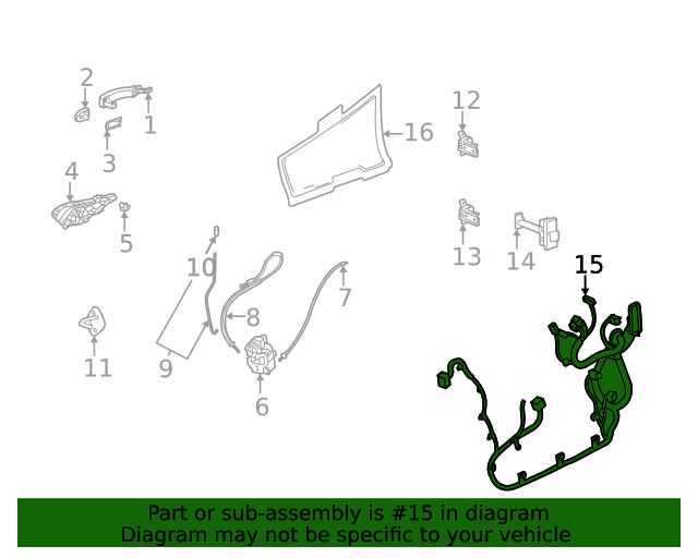 20202022 Buick Encore GX Front Driver Side Door Wiring Harness