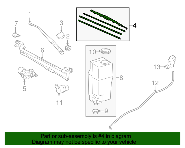 20162023 Toyota Windshield Wiper Blade (Left, Front) 85222