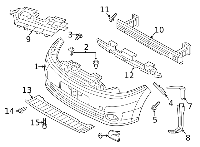 Evan-Fischer Front Bumper Absorber For 2013-2021 Nissan NV200 - 620903LM0A