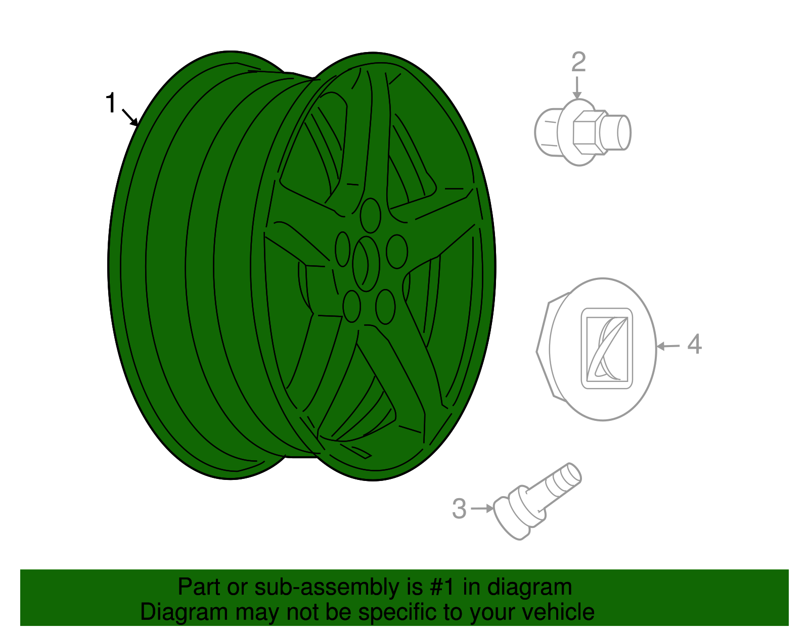 18x8-Inch Aluminum 5-Spoke Wheel - GM (09597183)