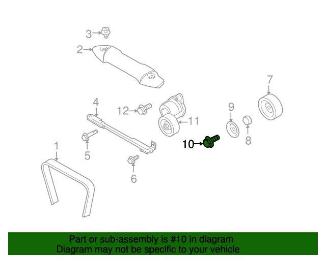 20102012 Subaru Idler Pulley Bolt 23771AA01A