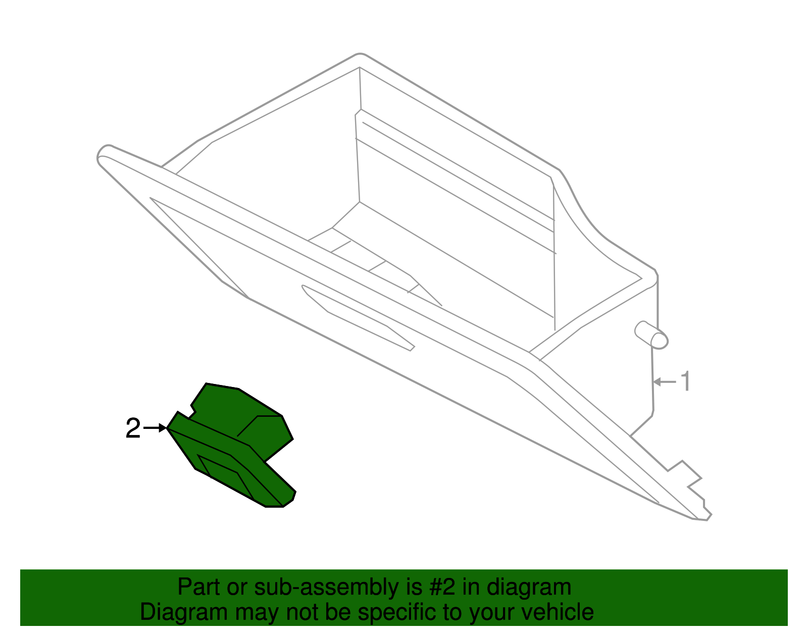 Charcoal Instrument Panel Compartment Door Lock - GM (96457701)