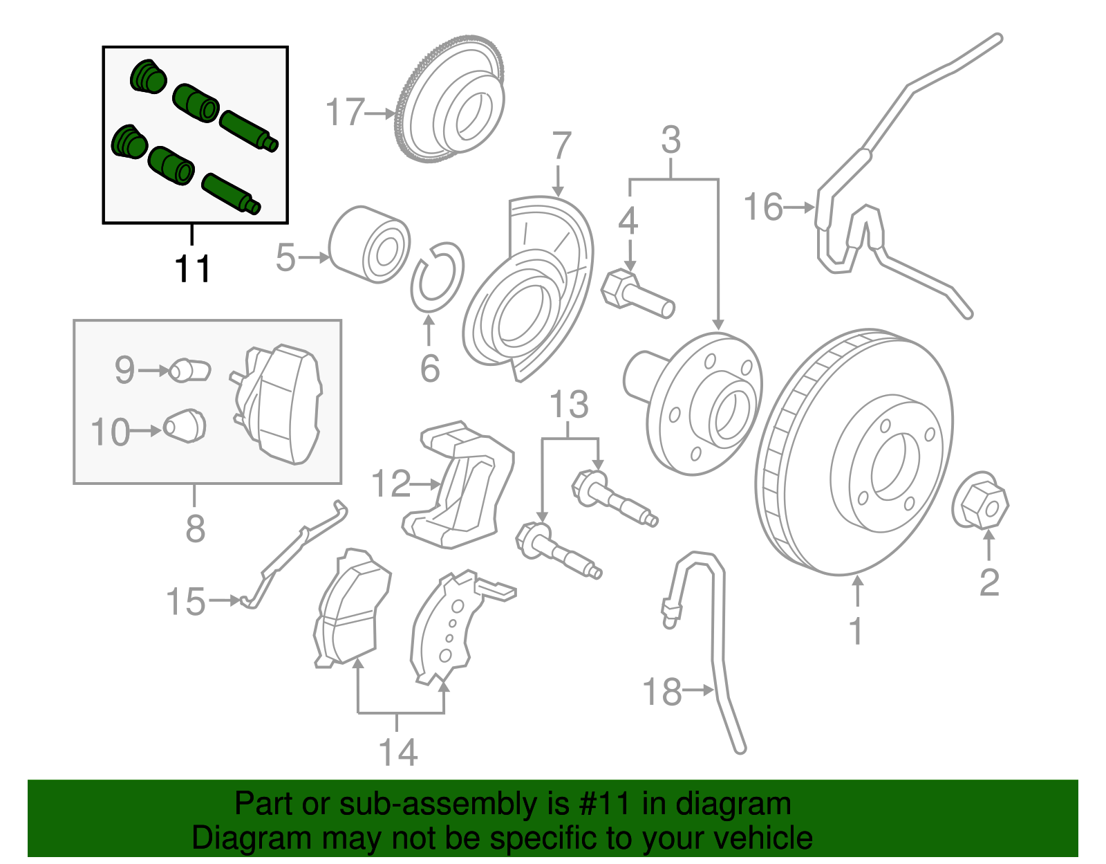 Motorcraft BKCOE-6 Brake Caliper Kit - Includes Slide Pins, Bolts, Bushings, Boots For Ford/Lincoln Vehicles