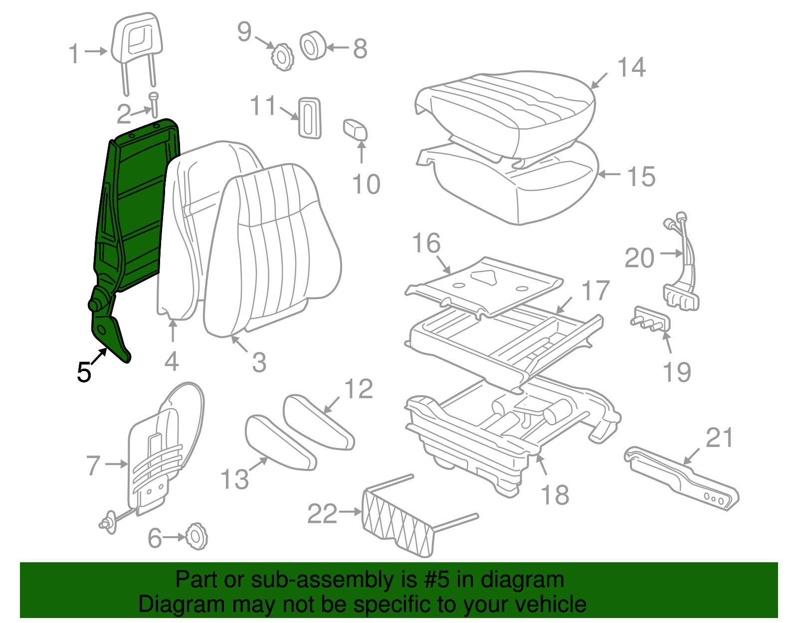 Frame Assembly, D/Seat Black Cushion - GM (12454813)