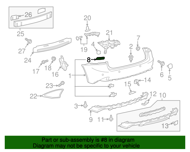 20142020 Lexus Rear Bumper Applique PT74753140 OEM Parts Online