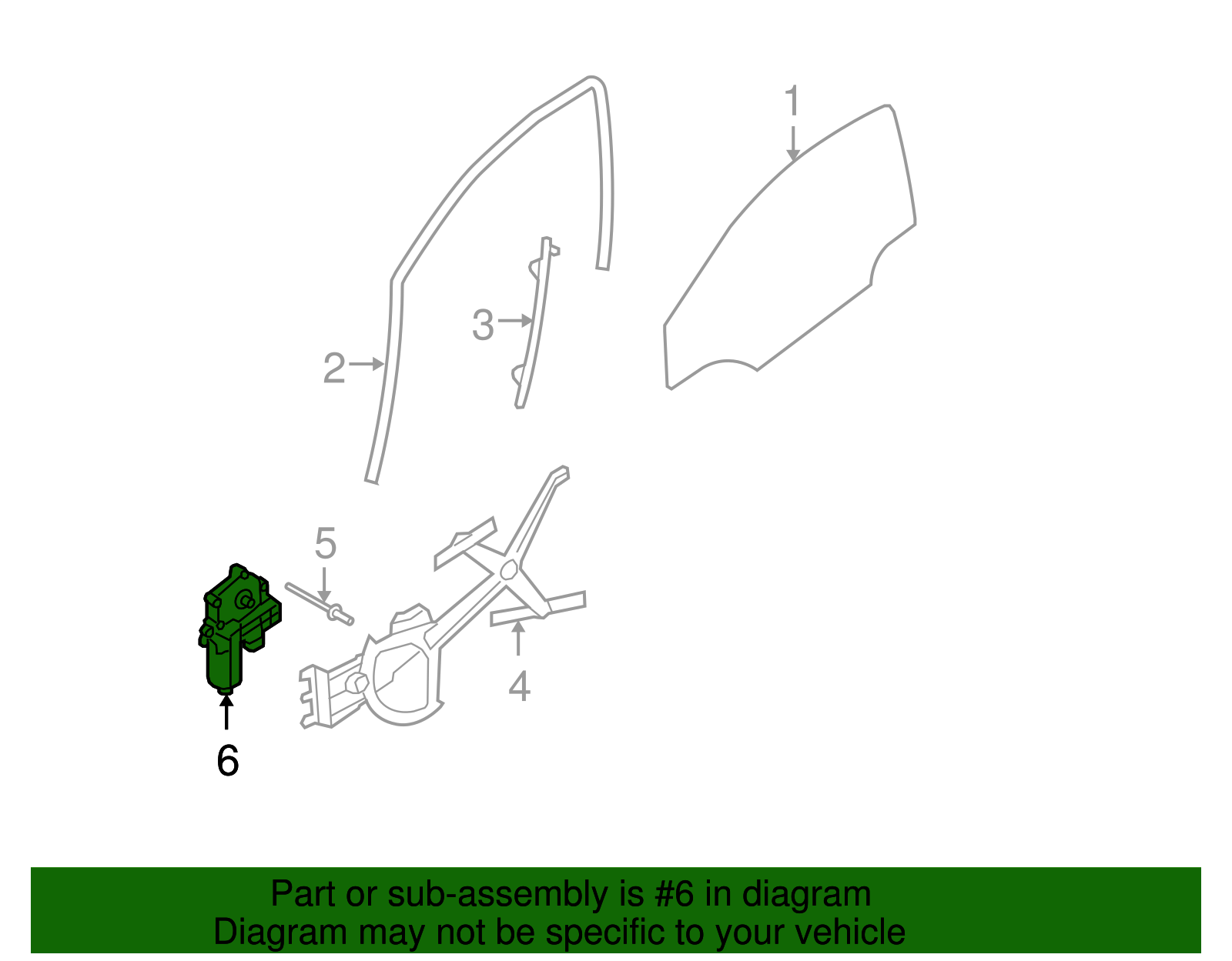 Motor, Front S/D Wdo Reg - GM (94712390)