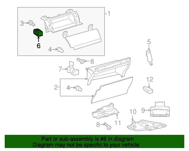 2012 Toyota Glove Box Latch 5556047080C0 Toyota Parts Center