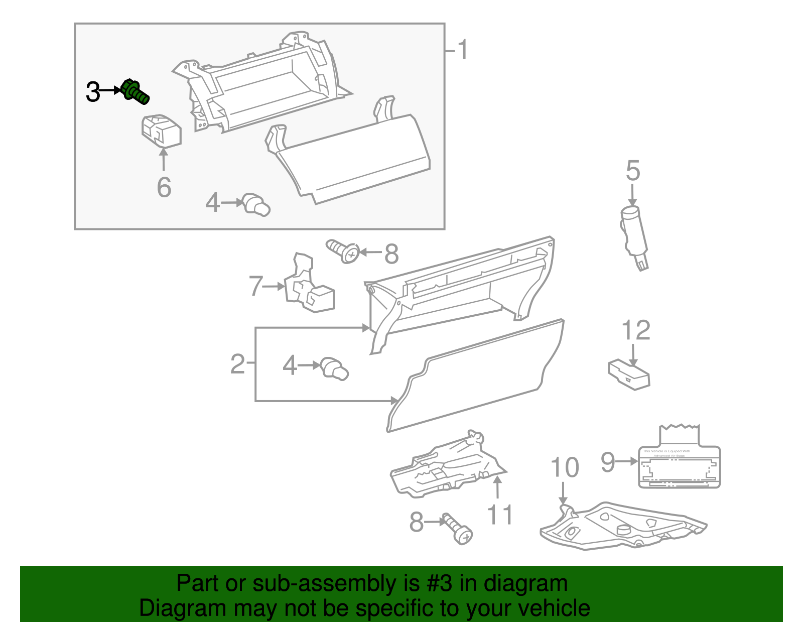 Glove Box Door Screw - Scion (93568-55012)