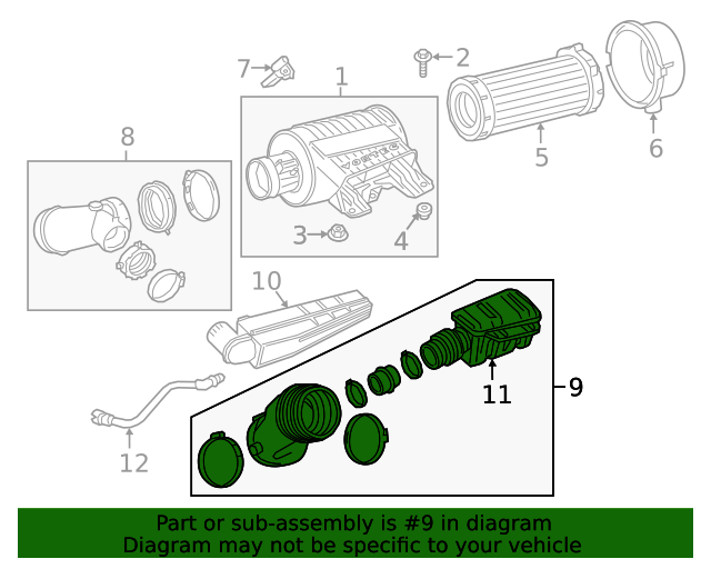 20162020 GM Air Cleaner Outlet Duct 84836253 GM
